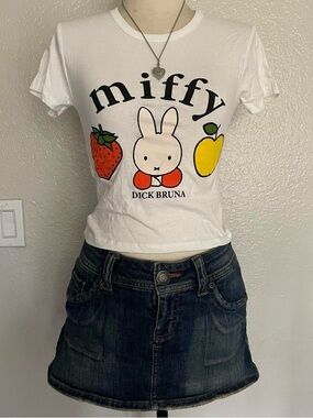 Hot Topic White Miffy Graphic baby tee